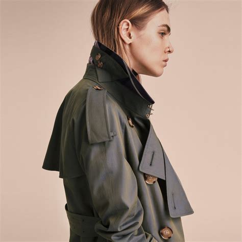 burberry blueberry unisex tropical gabardine trench jacket|Long Gabardine Trench Coat in Flax .